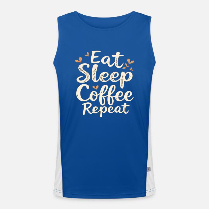 Manger du café de sommeil Répéter le café Café drôle Débardeur respirant contrasté Homme 