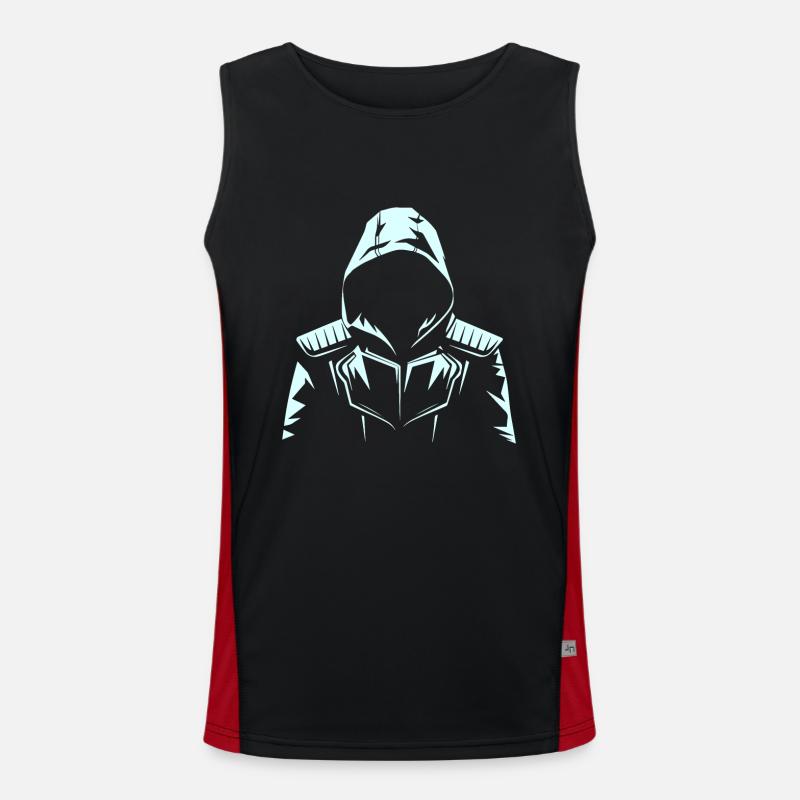 VISUALIZATION - Men's Functional Contrast Tank Top  - black/red