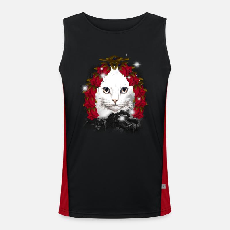 Weihnachtsgeschenk Katze Märchen Märchenfigur Xmas Funktionelles Kontrast-Tank Top für Männer 