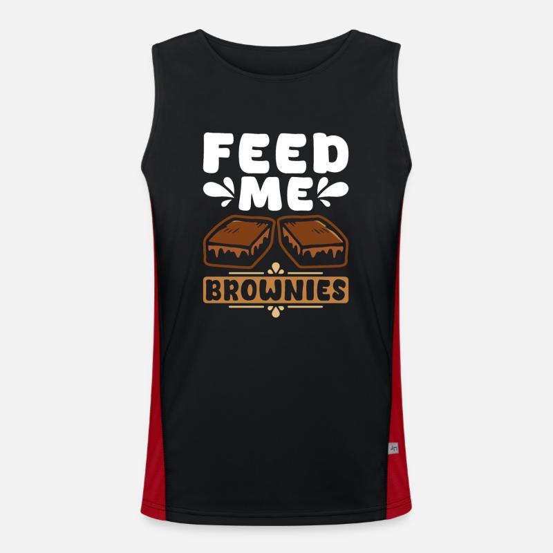 Feed Me Brownies Funktionelles Kontrast-Tank Top für Männer 