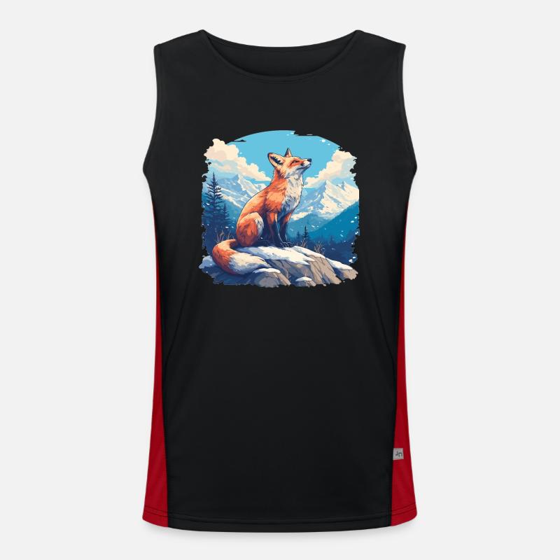 Foxes Fox - Men's Functional Contrast Tank Top  - black/red