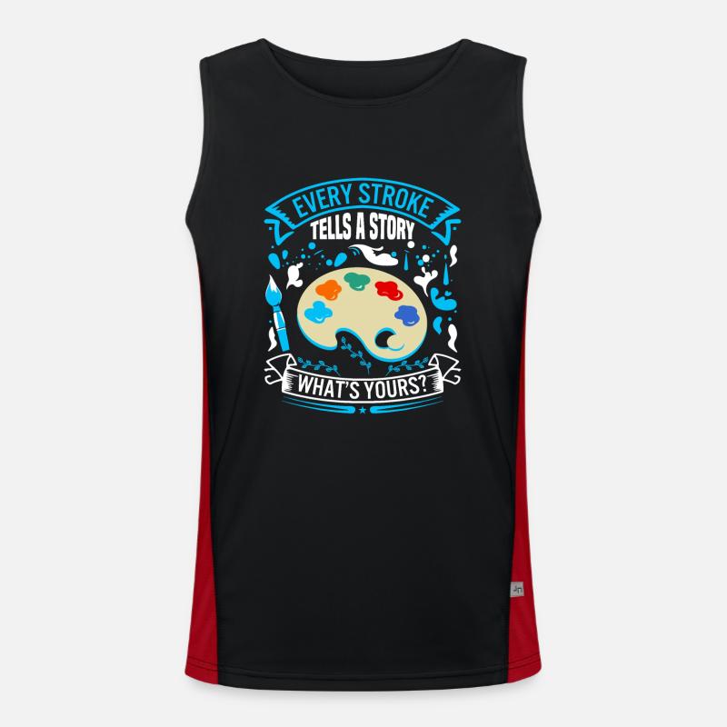 Jeder Strich erzählt eine Geschichte; Was ist Ihres? Funktionelles Kontrast-Tank Top für Männer 