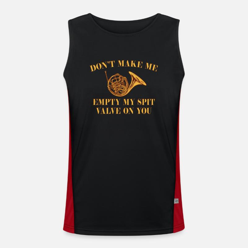 Wind Instrument Humor with Horn – "Don't Make Me Men's Functional Contrast Tank Top 