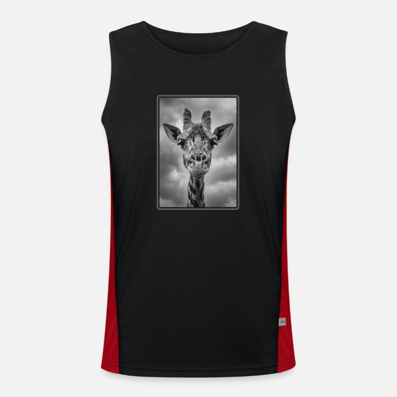 Giraffes Giraffe - Men's Functional Contrast Tank Top  - black/red