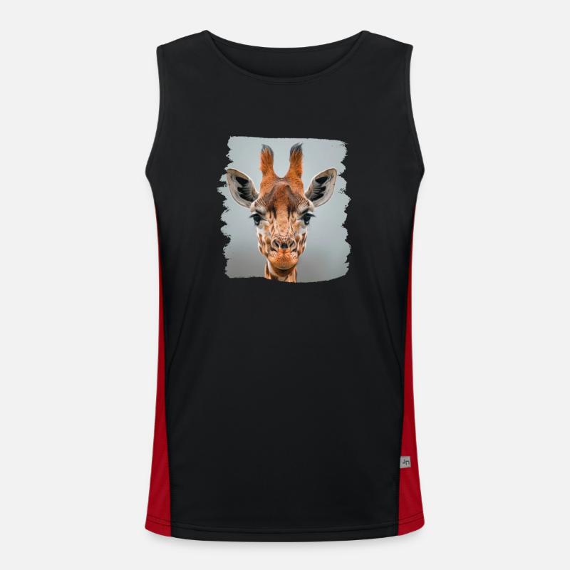 Giraffes Giraffe - Men's Functional Contrast Tank Top  - black/red