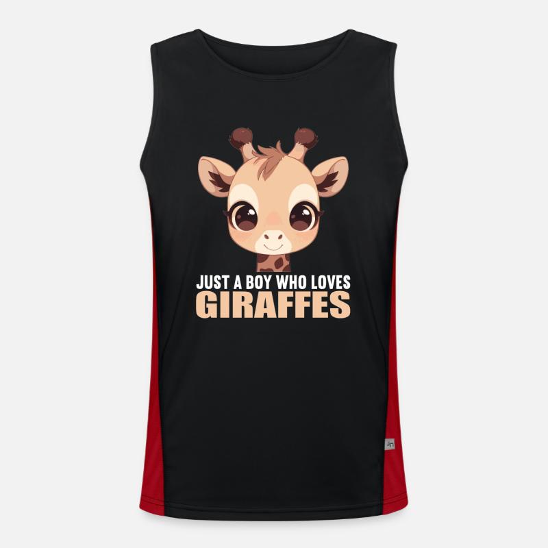 Giraffes Giraffe - Men's Functional Contrast Tank Top - black/red