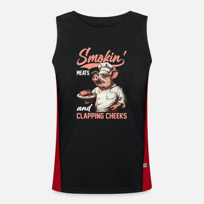 Smokin' Meats And Clapping Cheeks 2 Funktionelles Kontrast-Tank Top für Männer 