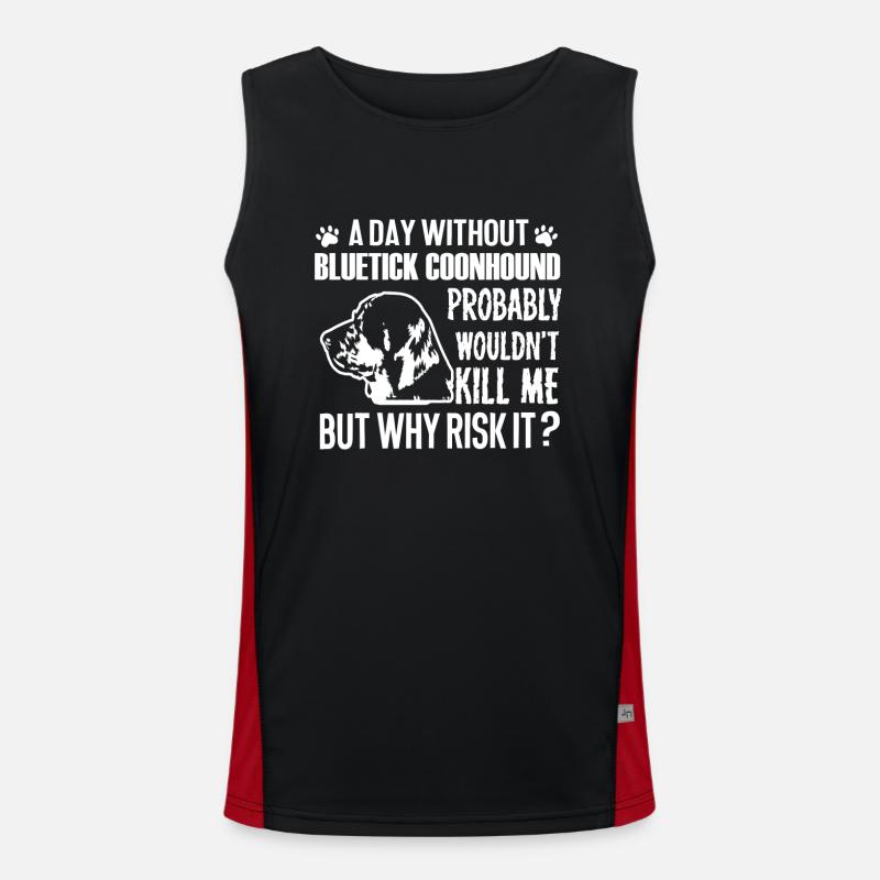 Day Without Bluetick Coonhound - Men's Functional Contrast Tank Top  - black/red