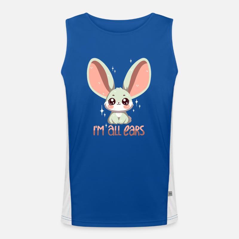 Hase: Ich bin ganz Ohr! Funktionelles Kontrast-Tank Top für Männer 