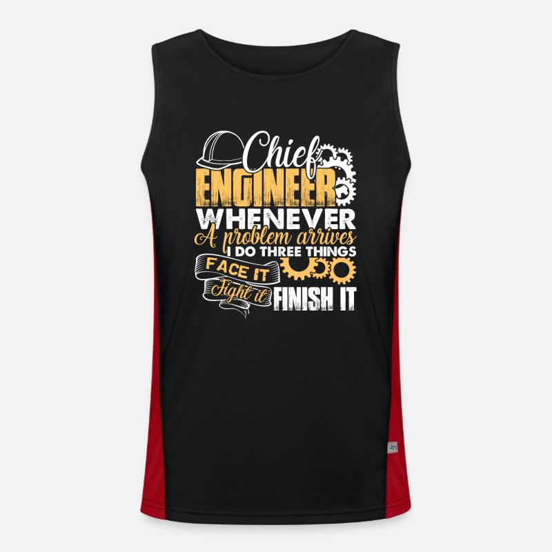 Chief Engineer Solves Problem - Men's Functional Contrast Tank Top  - black/red