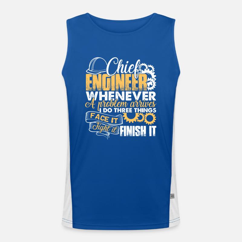 Chief Engineer Solves Problem Men's Functional Contrast Tank Top 