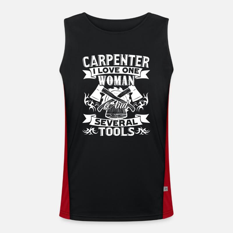 Carpenter Loves Several Tools - Men's Functional Contrast Tank Top  - black/red
