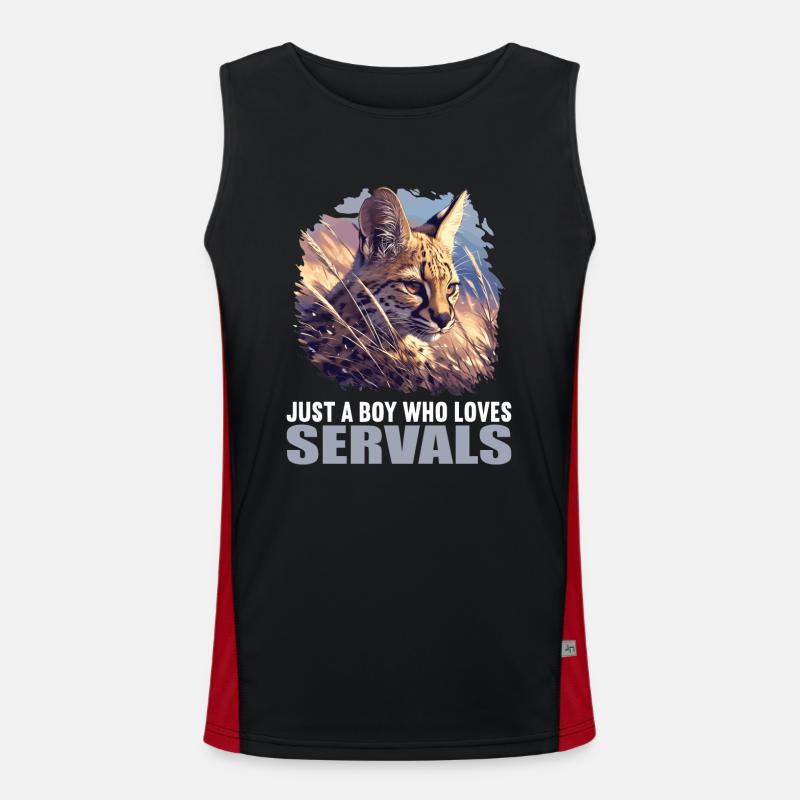 Servale Serval Funktionelles Kontrast-Tank Top für Männer 