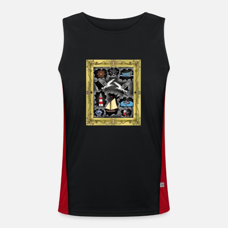 maritim Seemann Seemänner Funktionelles Kontrast-Tank Top für Männer 