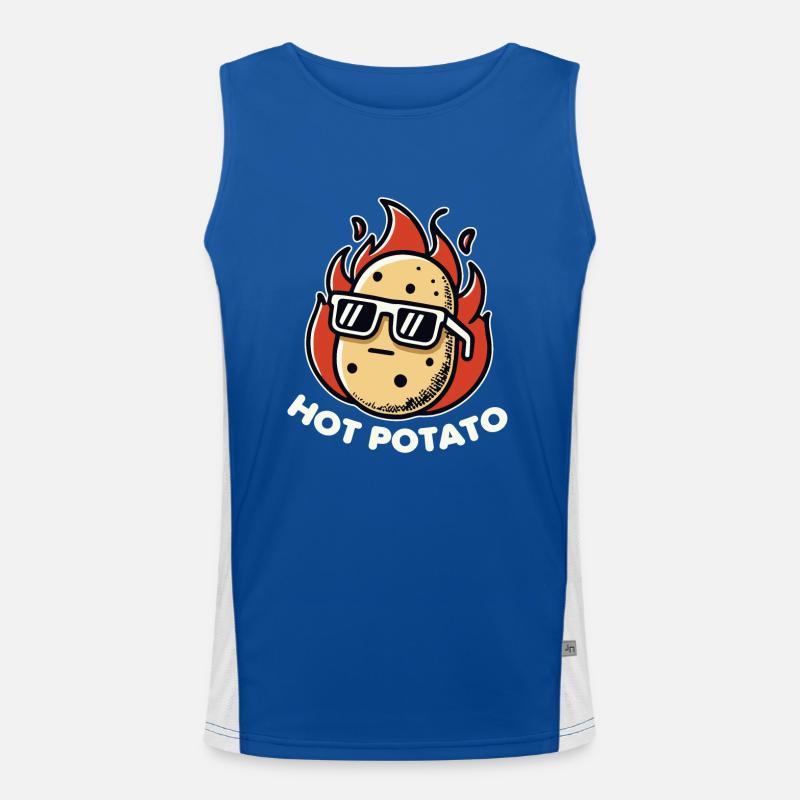 Cool Hot Potato Gemüse Vegane Ernährung Funktionelles Kontrast-Tank Top für Männer 
