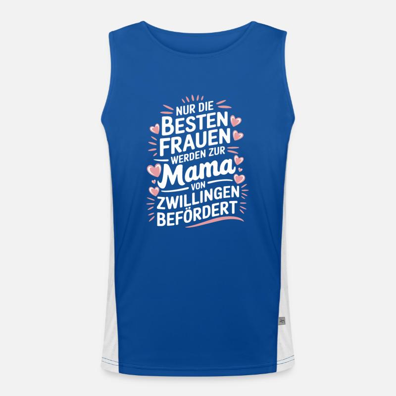Zwillingsmama Zwillings Mutter, Mama von Zwillinge Funktionelles Kontrast-Tank Top für Männer 