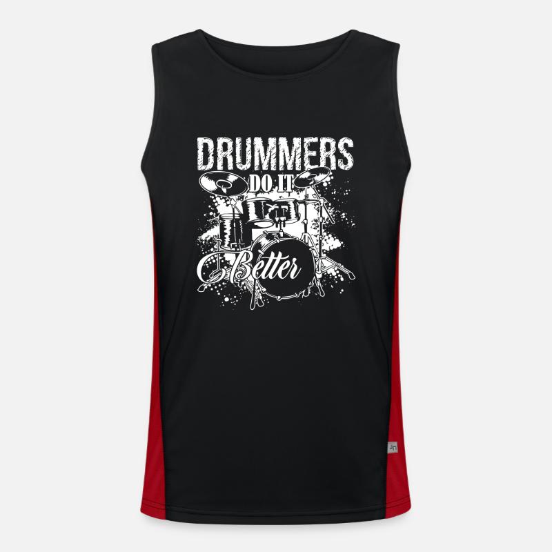 Drummer Do It Better - Men's Functional Contrast Tank Top  - black/red