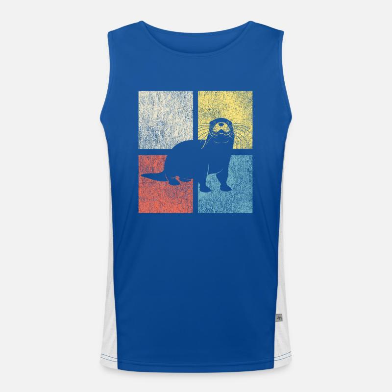 Otter Retro Vintage Funktionelles Kontrast-Tank Top für Männer 
