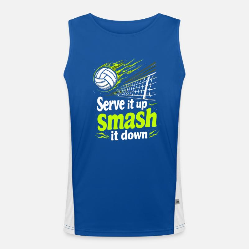Volleyball Player And Fan Spike Serving Men's Functional Contrast Tank Top 