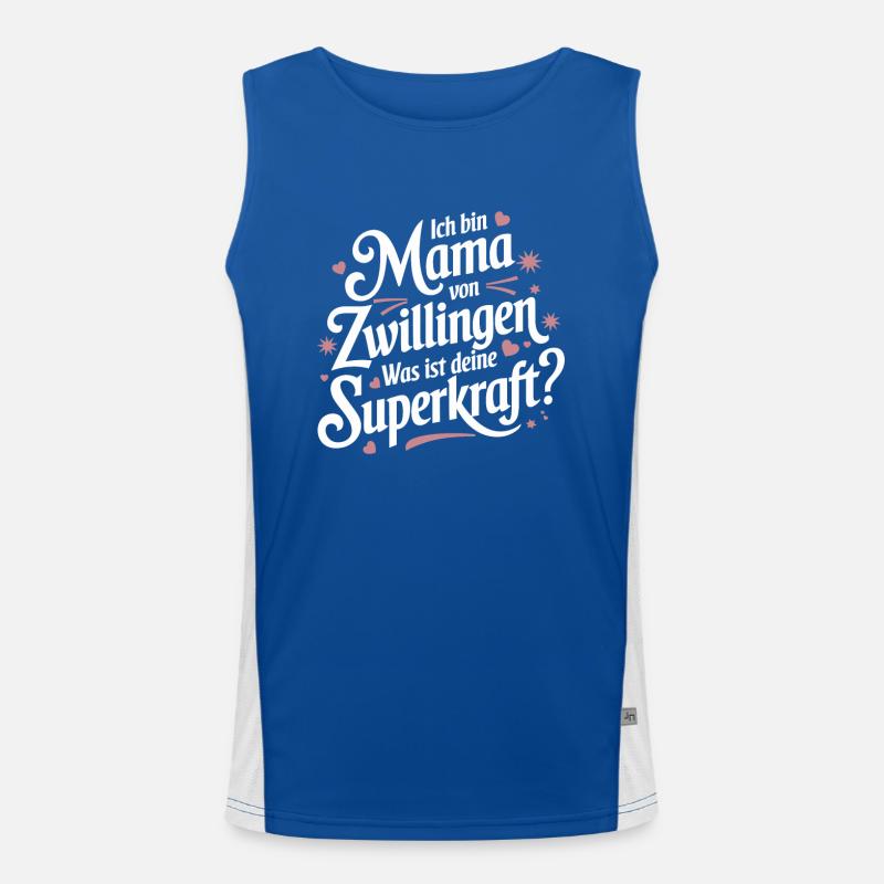 Zwillingsmama Zwillings Mutter, Mama von Zwillinge Funktionelles Kontrast-Tank Top für Männer 