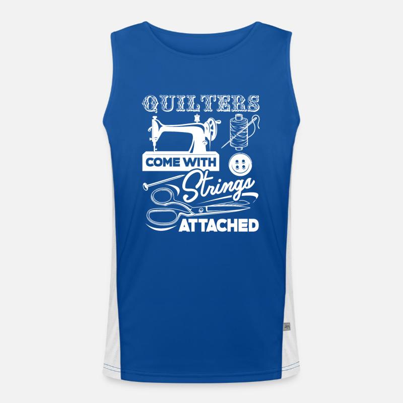 Quilter Quilters Come With Strings Attached Men's Functional Contrast Tank Top 