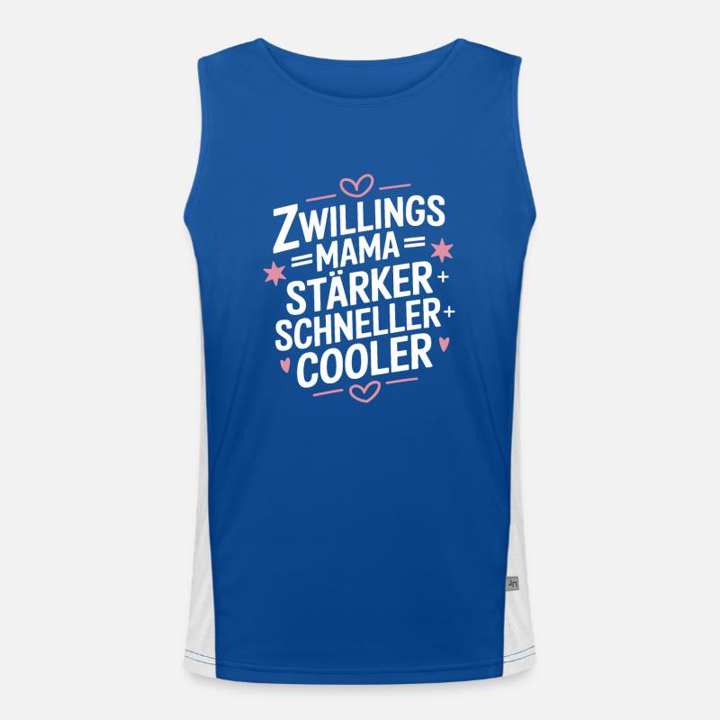 Zwillings Mutter Zwillingsmama Zwillinge Mama Funktionelles Kontrast-Tank Top für Männer 