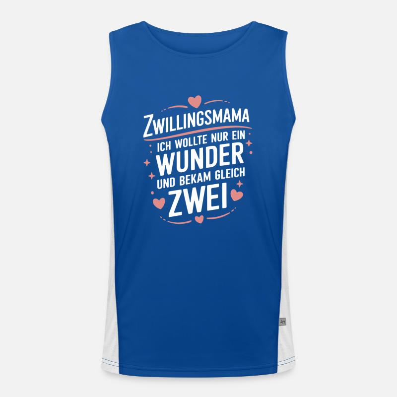 Zwillings Mutter Zwillingsmam Funktionelles Kontrast-Tank Top für Männer 