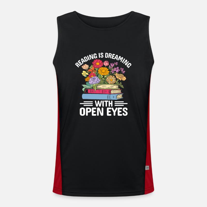 Reading Is Dreaming With Open Eyes Book Lover Men's Functional Contrast Tank Top 