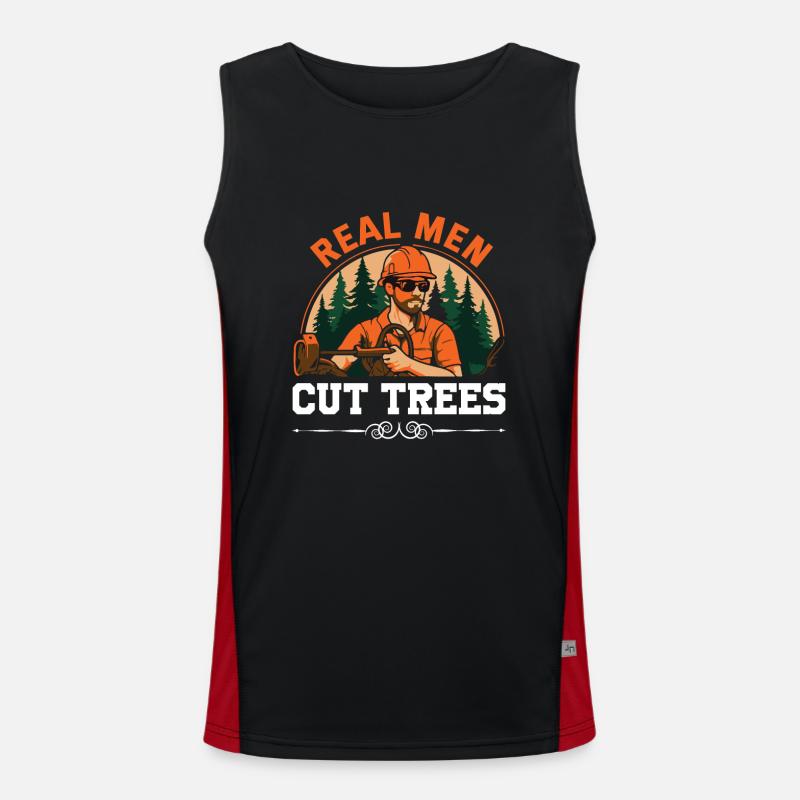 Echte Männer fällen Bäume Funktionelles Kontrast-Tank Top für Männer 