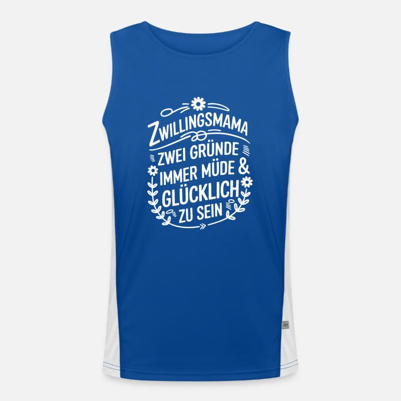 Zwillingsmama Zwillings Mutter, Mama von Zwillinge Funktionelles Kontrast-Tank Top für Männer 