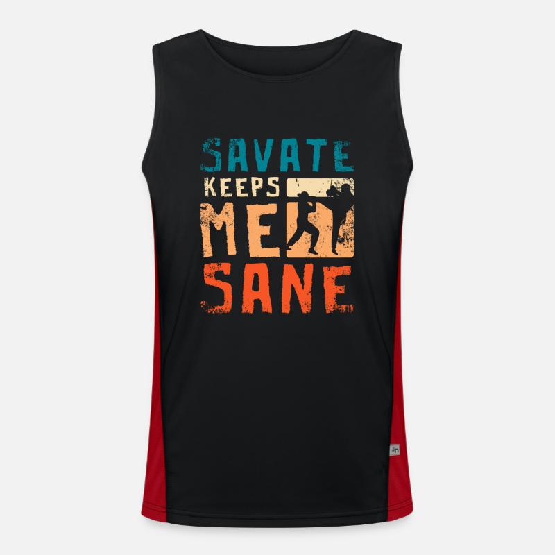 Savate keeps me sane Funktionelles Kontrast-Tank Top für Männer 