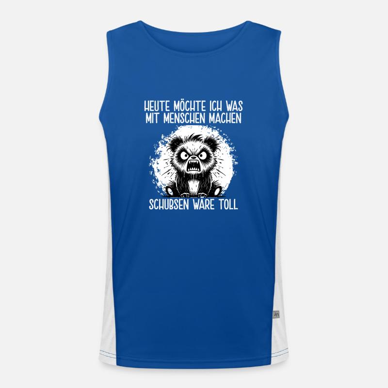 Heute Möchte Ich Was Mit Menschen Machen Schubsen Funktionelles Kontrast-Tank Top für Männer 
