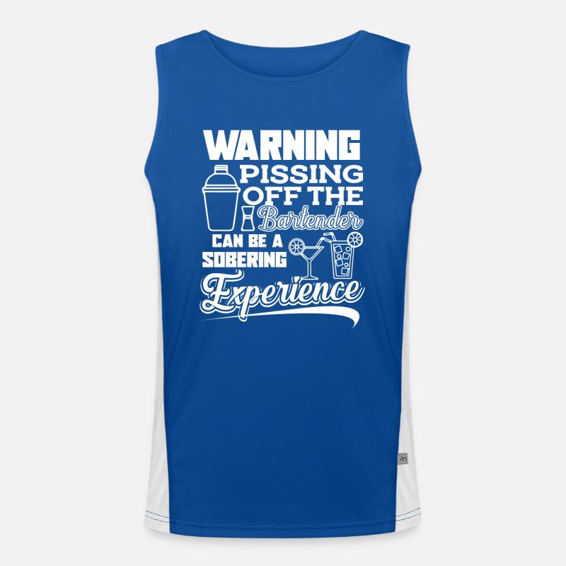 Bartender Pissing Off The Bartender Men's Functional Contrast Tank Top 