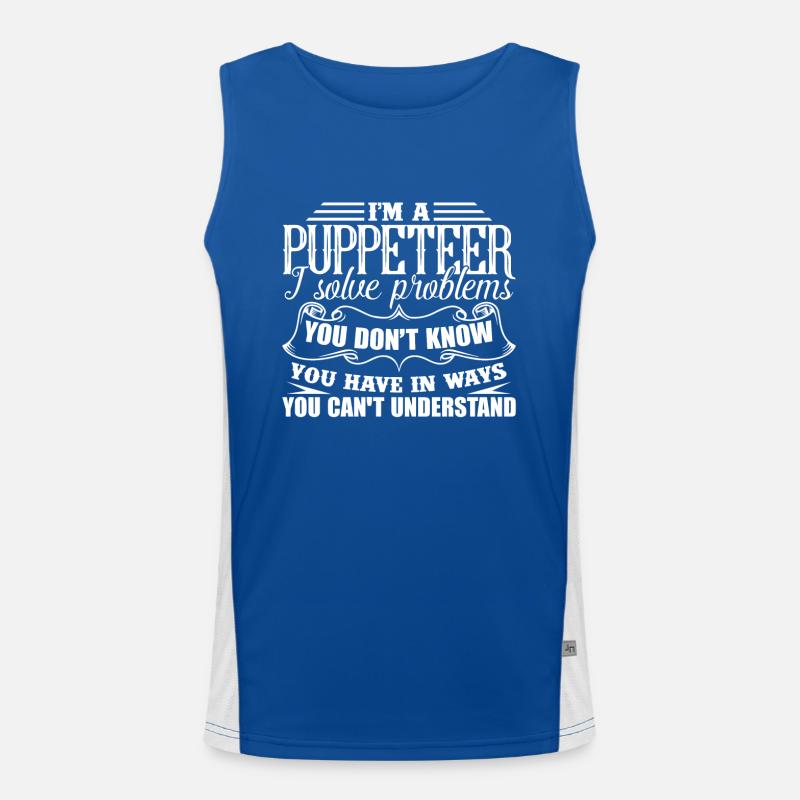 Puppeteer Solves Problems Men's Functional Contrast Tank Top 