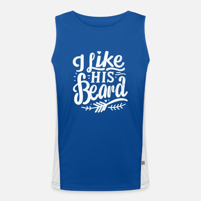 Ich mag seinen Bart Bärte Gesichtsbehaarung Ehefrau Funktionelles Kontrast-Tank Top für Männer 