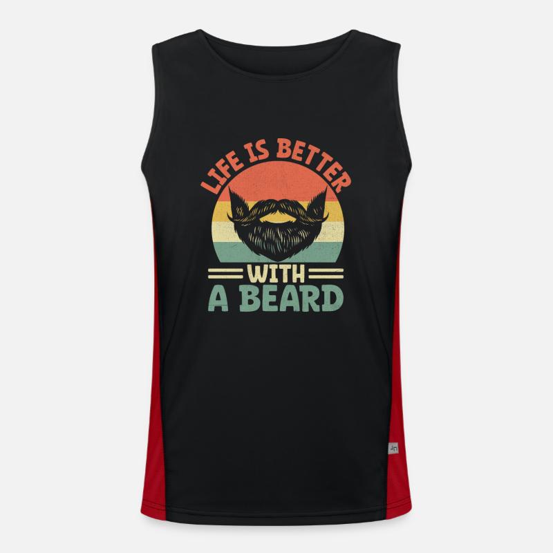 Das Leben Ist Besser Mit Einem Bart Bärtig Bärtig Mann Funktionelles Kontrast-Tank Top für Männer 