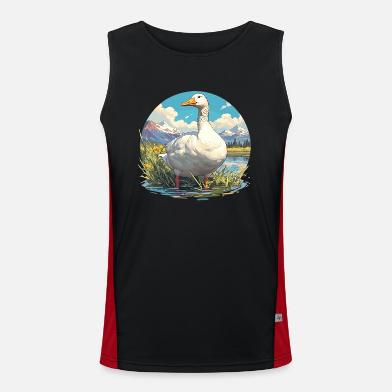 Gänse Gans Funktionelles Kontrast-Tank Top für Männer 