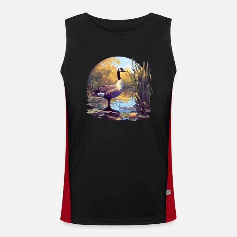 Gänse Gans Funktionelles Kontrast-Tank Top für Männer 