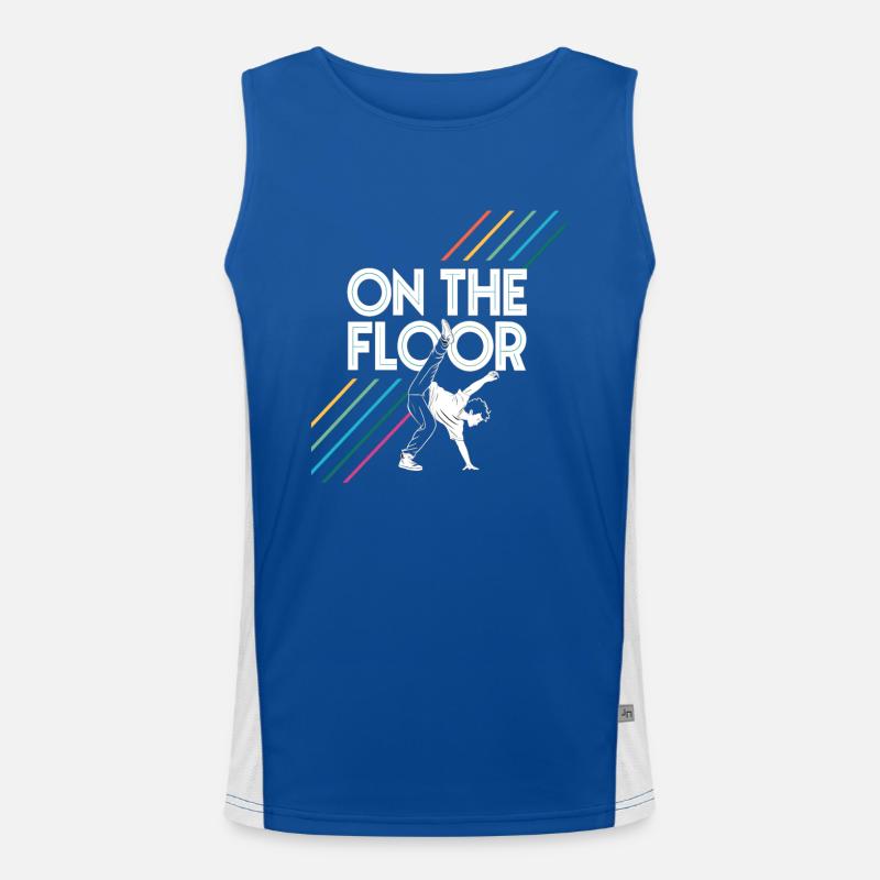 On The Floor – Cooles Breakdance Design Funktionelles Kontrast-Tank Top für Männer 