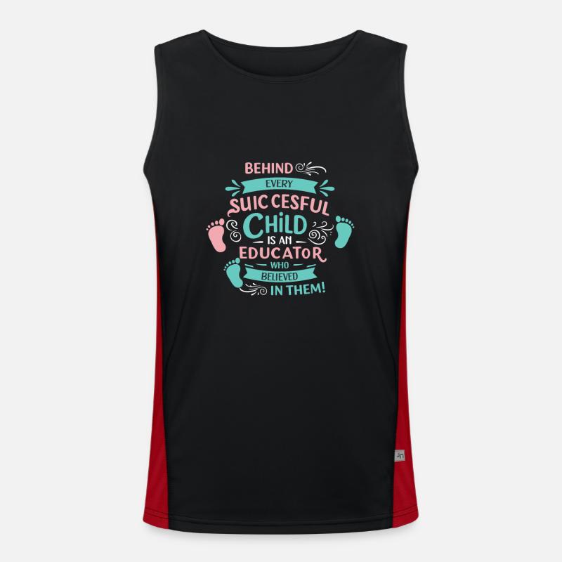 Hinter jedem erfolgreichen Kind steht ein Erzieher, der b Funktionelles Kontrast-Tank Top für Männer 