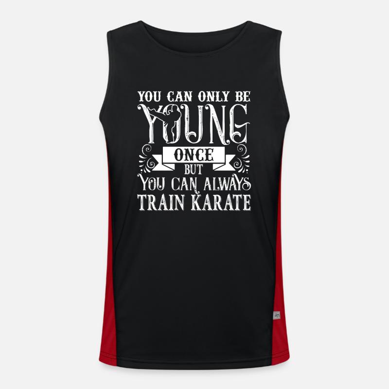 Karate Always Train Karate - Men's Functional Contrast Tank Top  - black/red