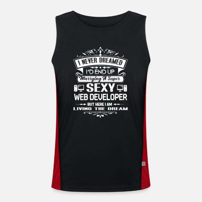Web Developer Marrying A Web Developer Men's Functional Contrast Tank Top 