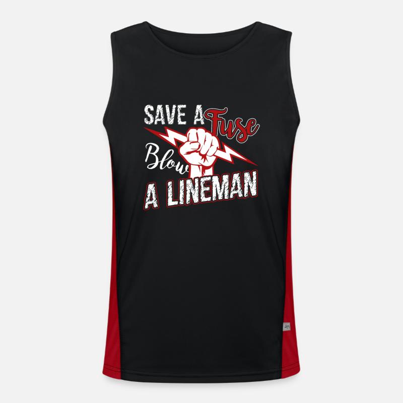 Lineman Blow A Lineman - Men's Functional Contrast Tank Top - black/red
