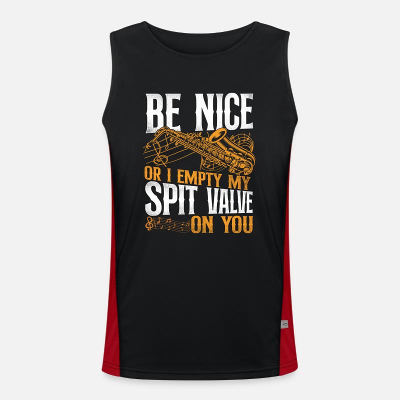 Saxophone Be Nice Or I Empty My Funktionelles Kontrast-Tank Top für Männer 