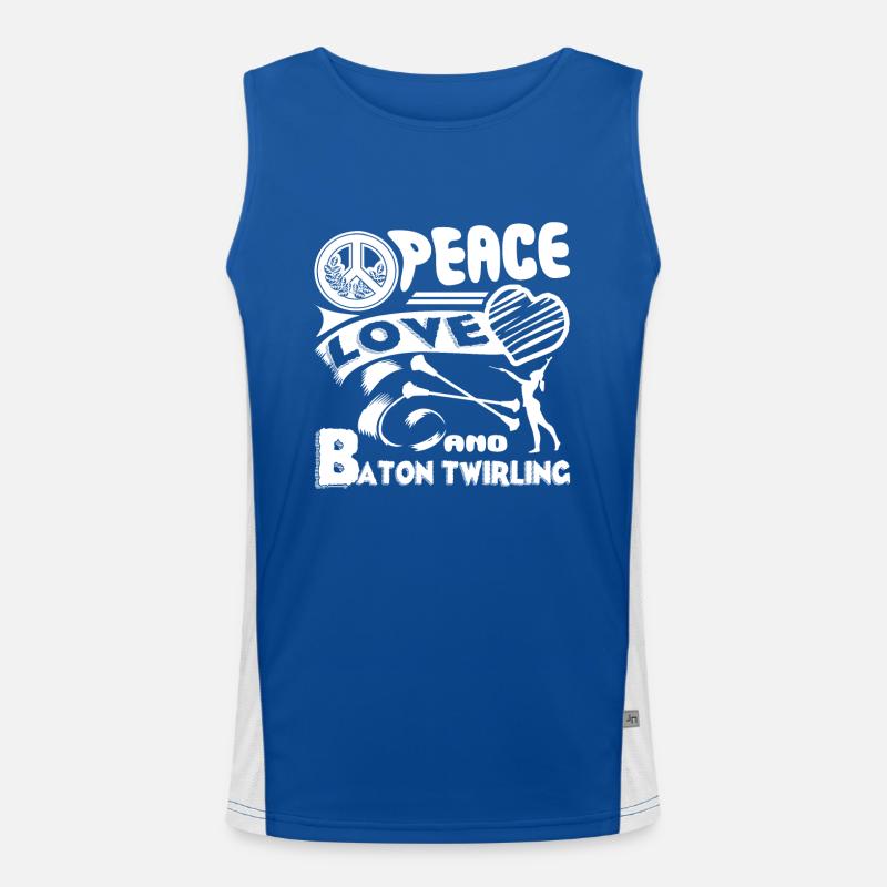 Baton Twirling Peace Love Baton twirling Men's Functional Contrast Tank Top 