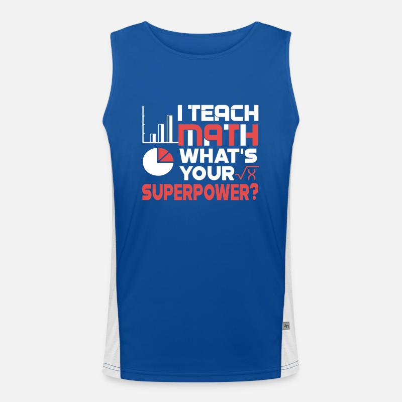 Math Teacher I Teach Math Men's Functional Contrast Tank Top 