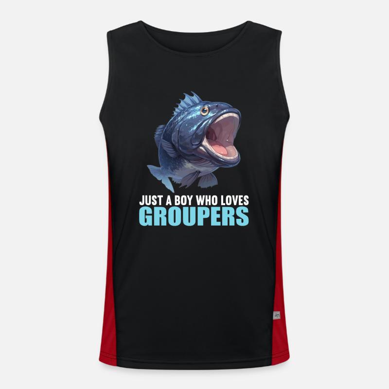 groupers grouper Men's Functional Contrast Tank Top 