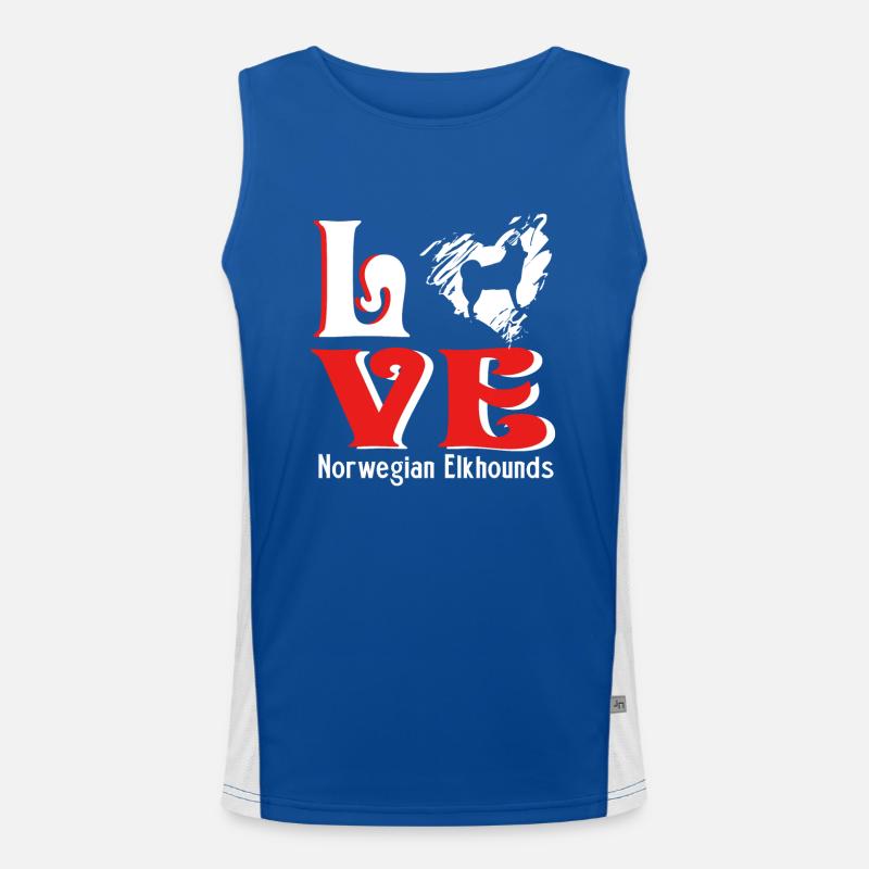 Love Norwegian Elkhound Men's Functional Contrast Tank Top 