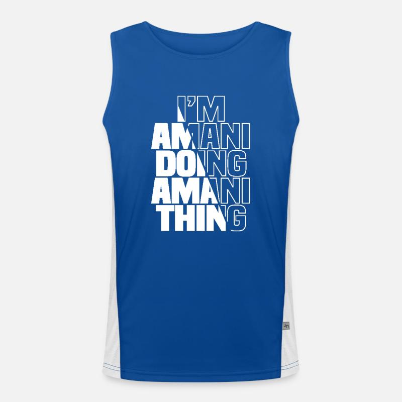 Ich bin Amani Doing Amani Thing Lustiger Name Amani Funktionelles Kontrast-Tank Top für Männer 