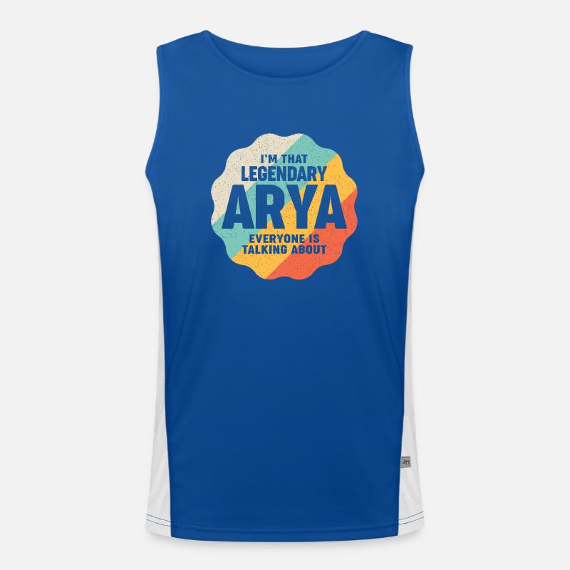 Ich bin der legendäre Arya Lustiger Name Arya Funktionelles Kontrast-Tank Top für Männer 
